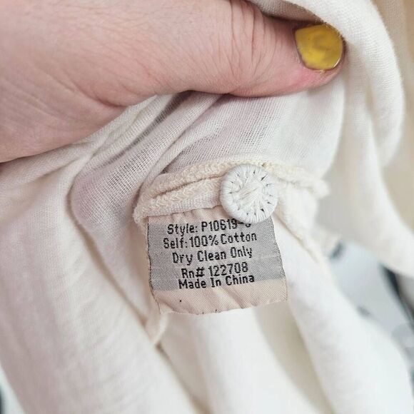 Johnny Was Biya Ramar Peasant Boho Tassel Oversized Top White S - Picture 9 of 10